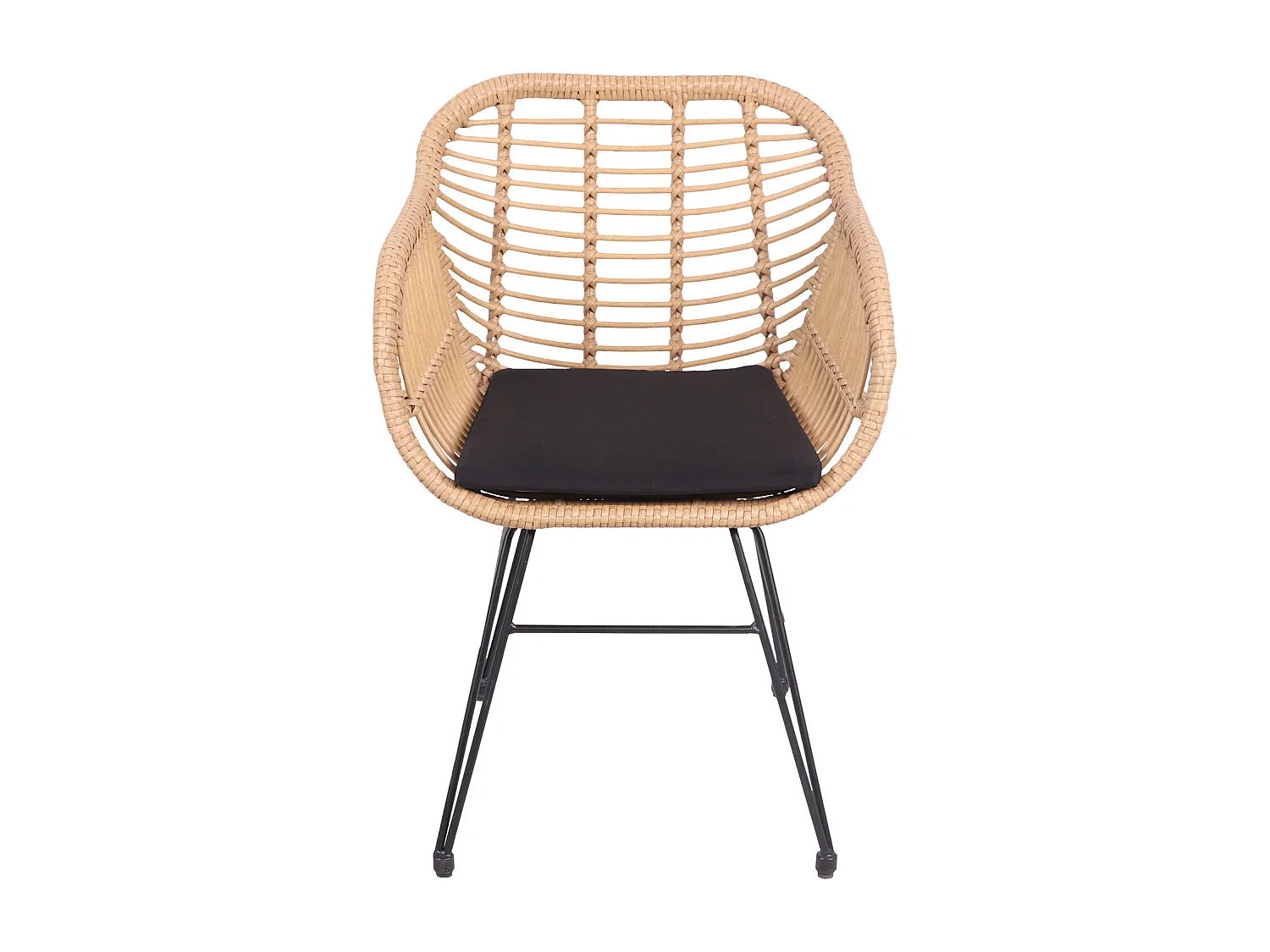 Lot de 2 fauteuils en rotin synthétique avec coussins CINTA - HAPPY GARDEN