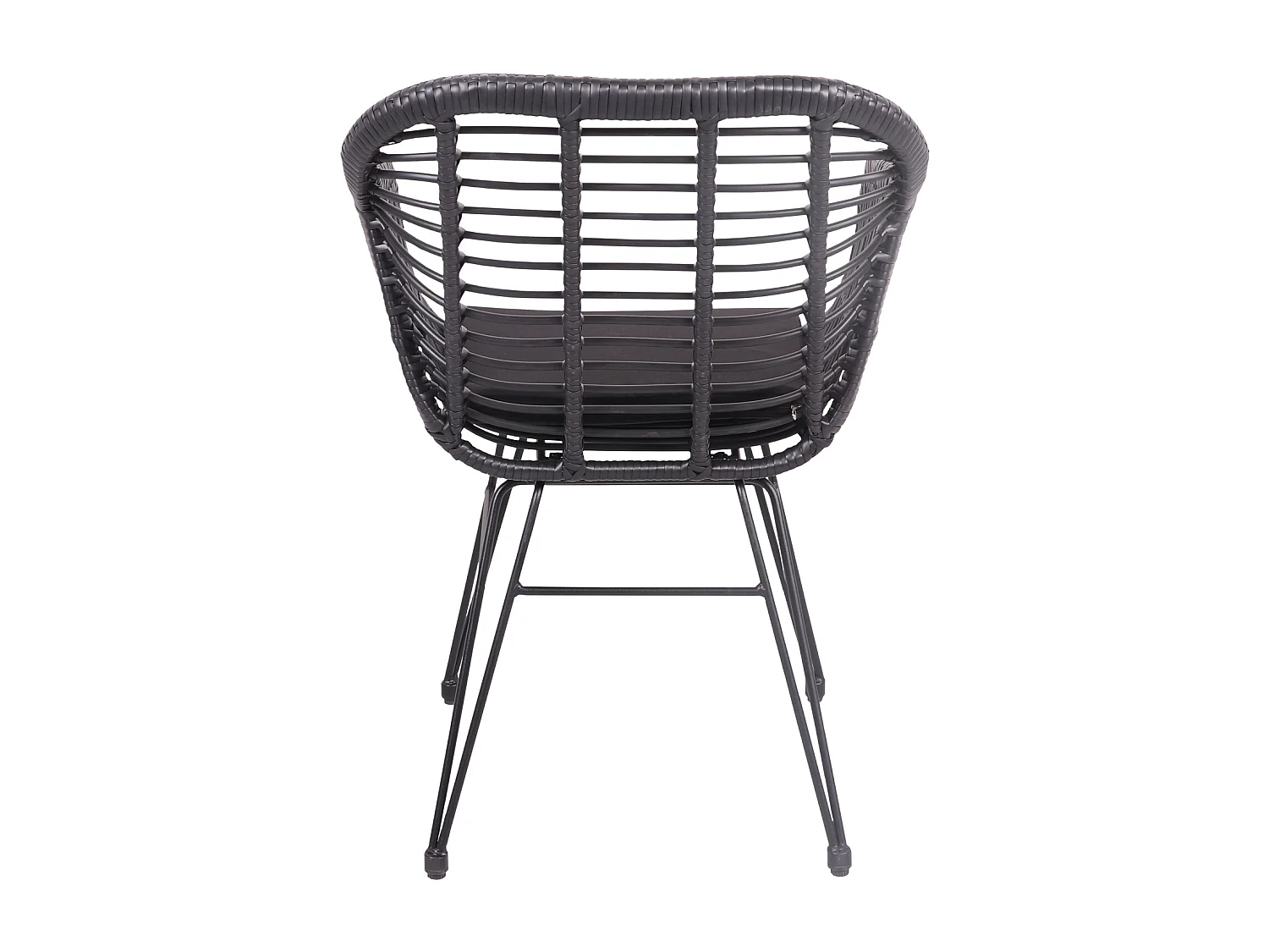 Lot de 2 fauteuils en rotin synthétique noirs avec coussins CINTA - HAPPY GARDEN