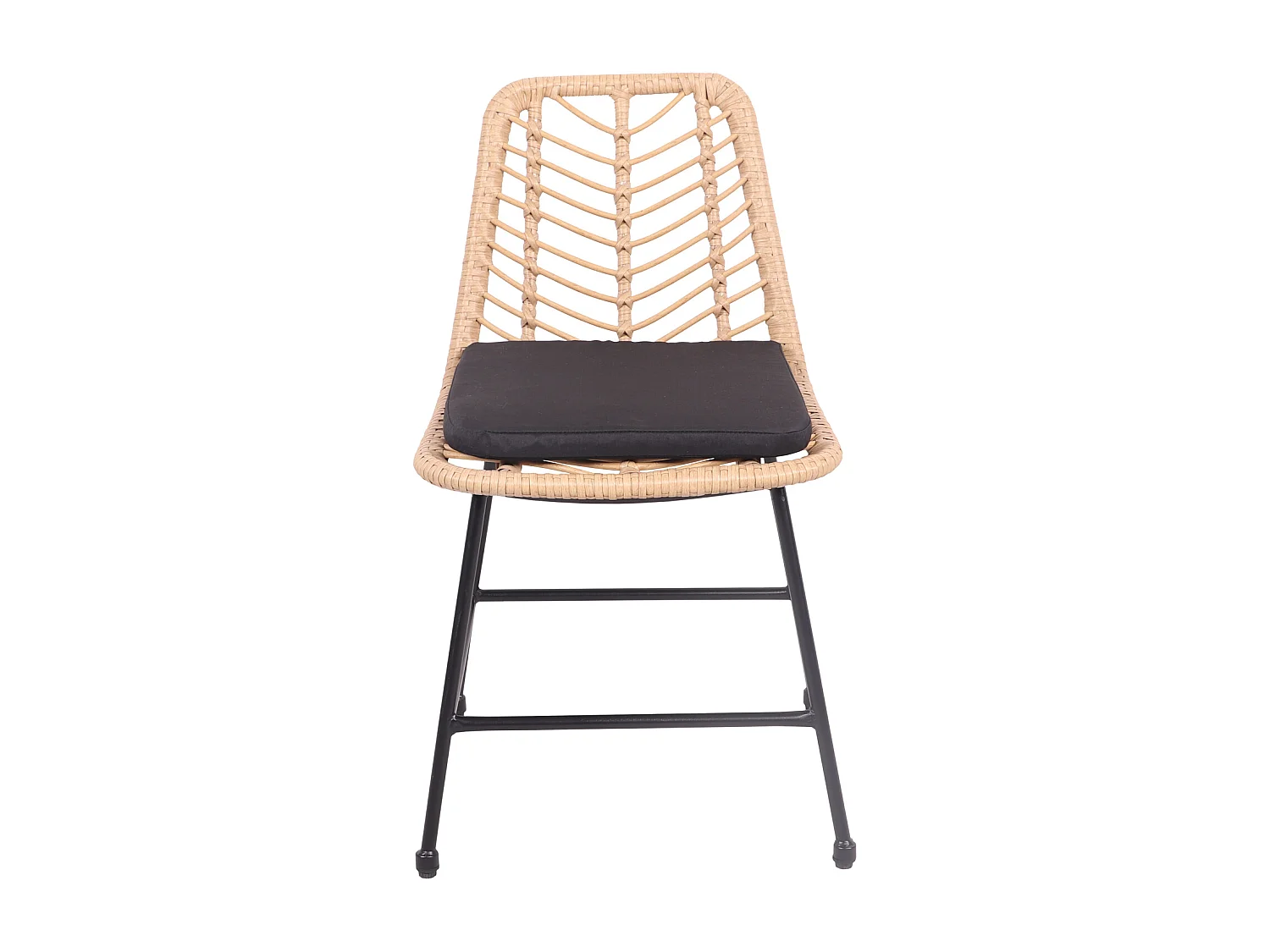 Set van 2 kunststof rotan stoelen met kussens OKA
