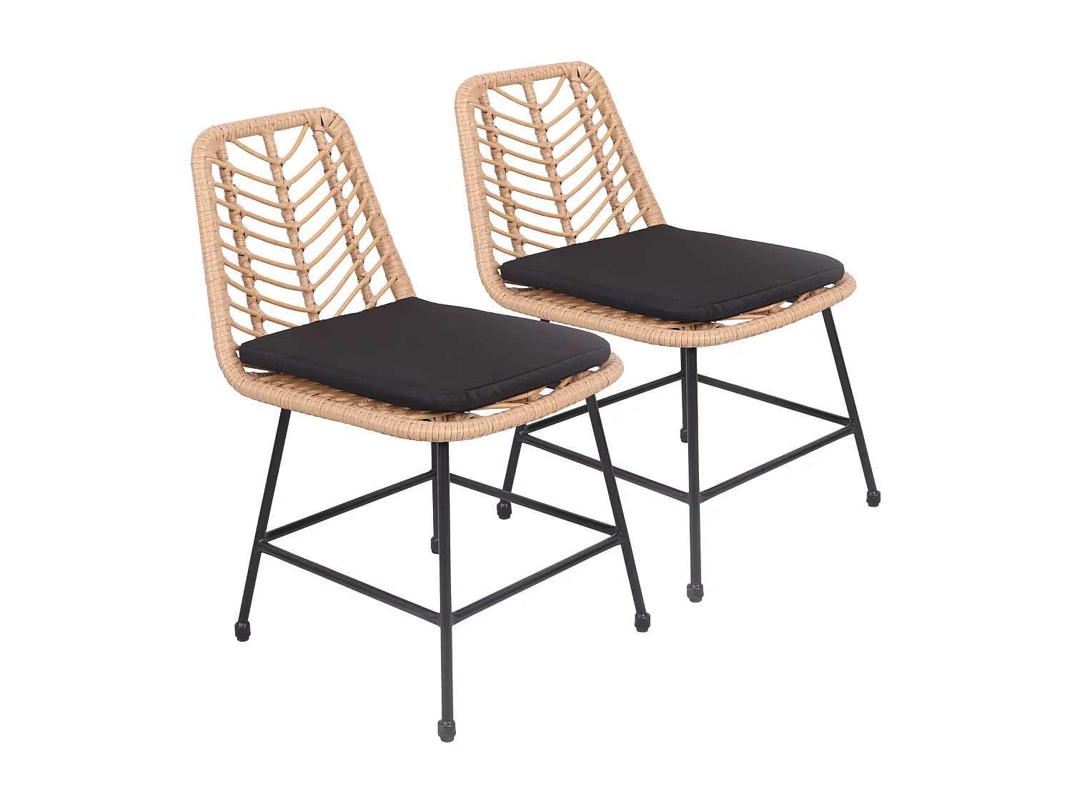 Conjunto de 2 cadeiras de rotim sintético com almofadas OKA