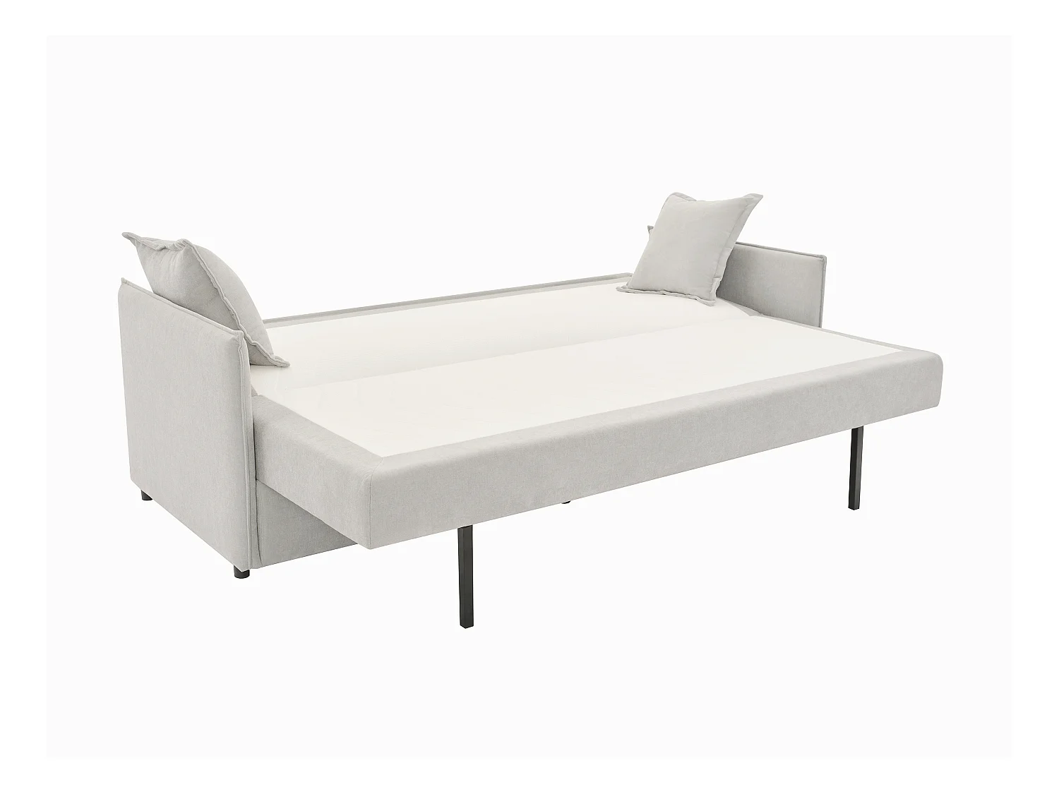 Canapé 3 places convertible en tissu beige avec assise à mémoire de forme SERABA