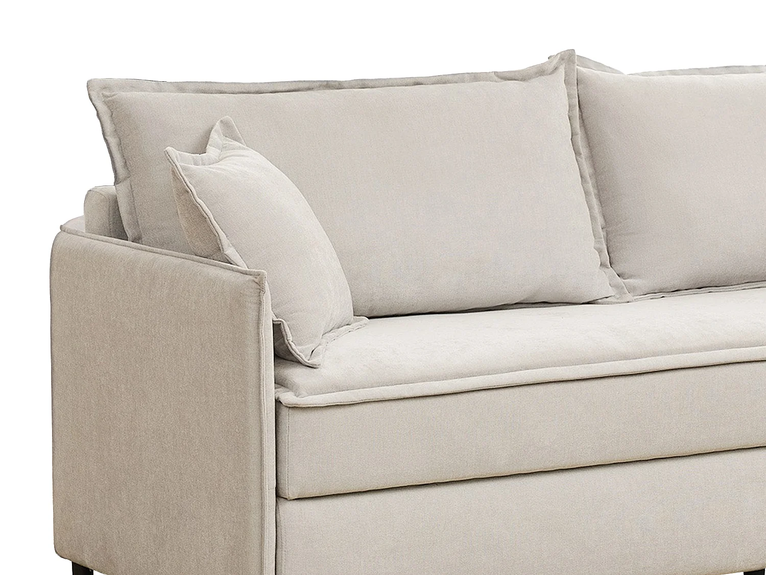 Sofa mit Schlaffunktion 3-Sitzer - Sitzfläche mit Memory Schaum - Stoff - Beige - SERABA
