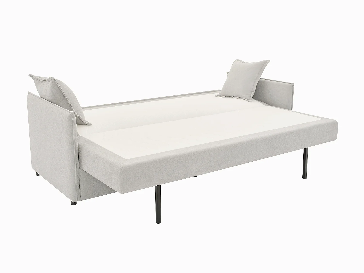Sofa mit Schlaffunktion 3-Sitzer - Sitzfläche mit Memory Schaum - Stoff - Beige - SERABA