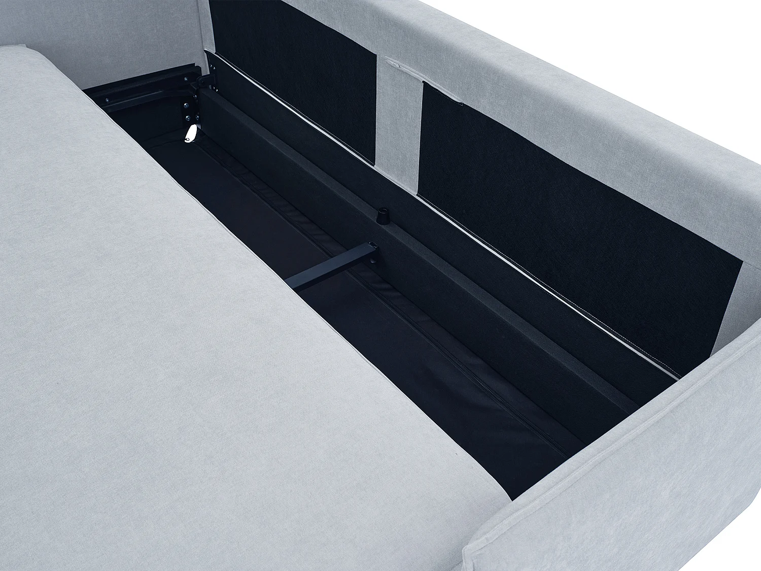 3-sits bäddsoffa i blått tyg med memoryskum i sitsen SERABA