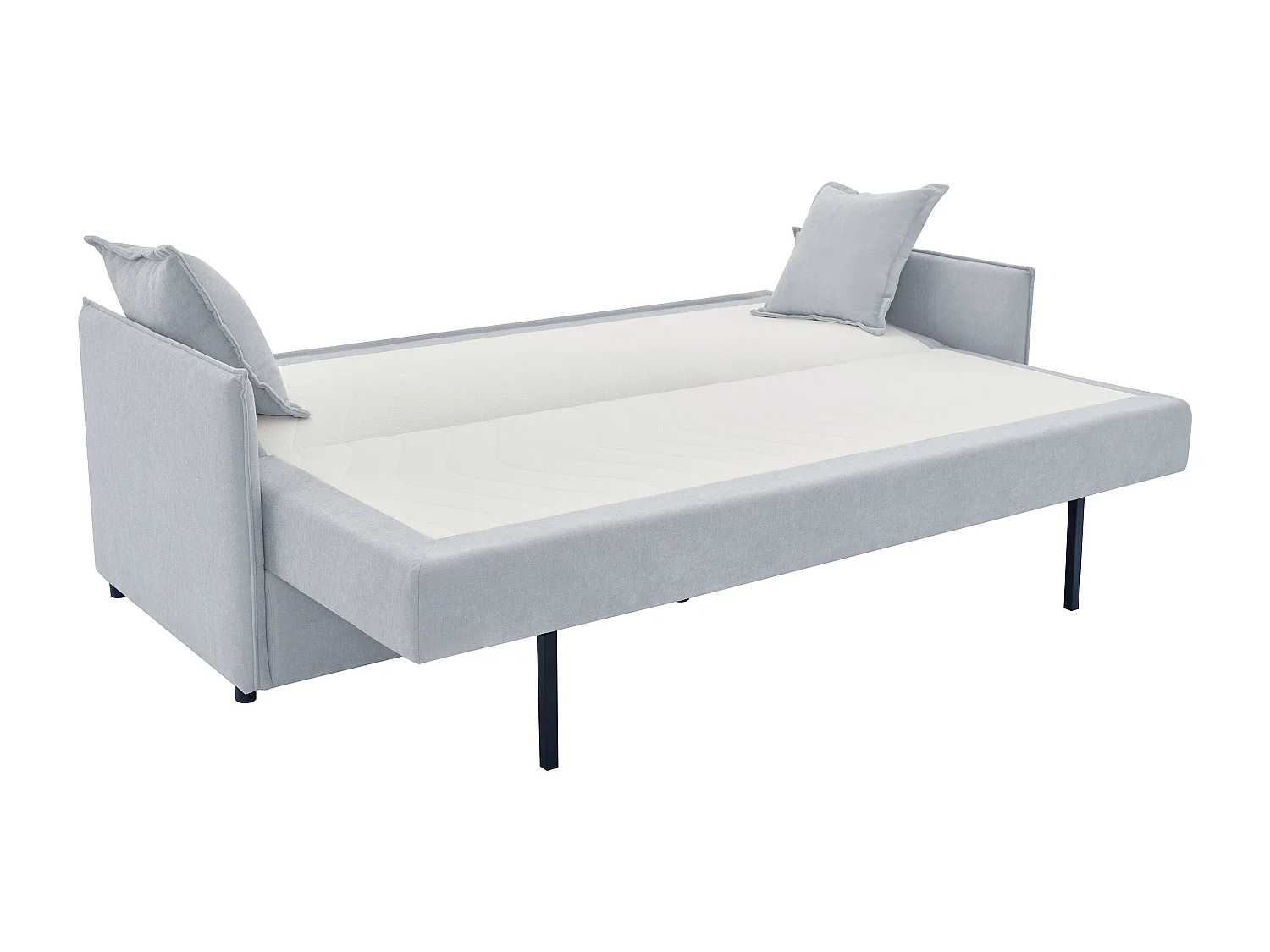 3-sits bäddsoffa i blått tyg med memoryskum i sitsen SERABA