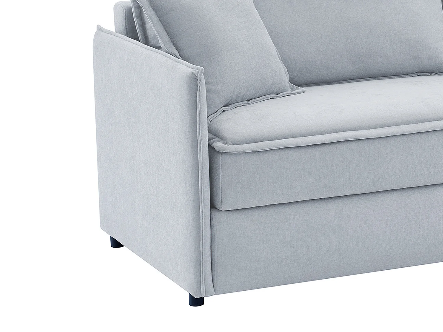 3-sits bäddsoffa i blått tyg med memoryskum i sitsen SERABA