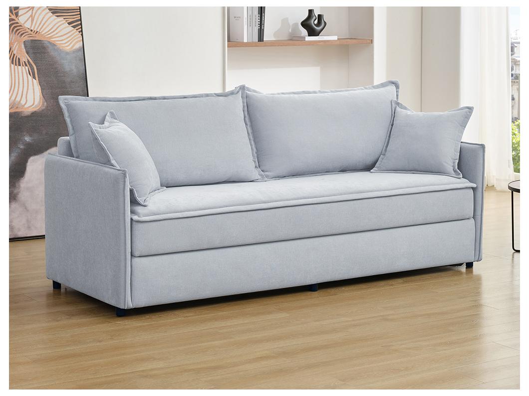 Divano letto 3 posti con seduta memory foam  in Tessuto Blu - SERABA