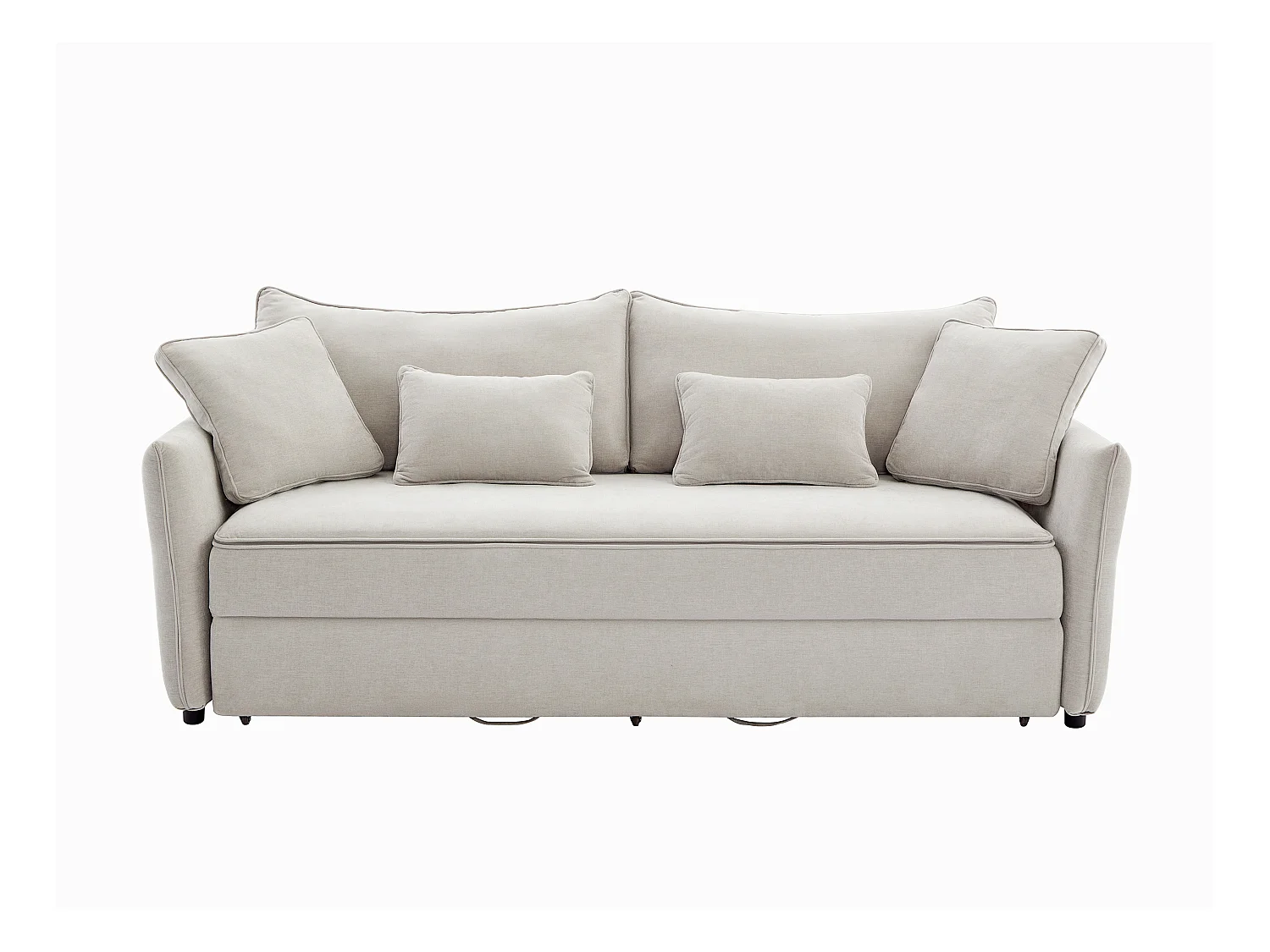 Divano letto 3 posti con seduta memory foam in Tessuto Beige - SITALA