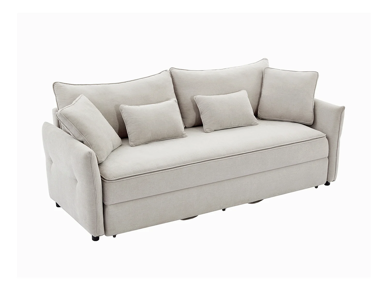 Divano letto 3 posti con seduta memory foam in Tessuto Beige - SITALA