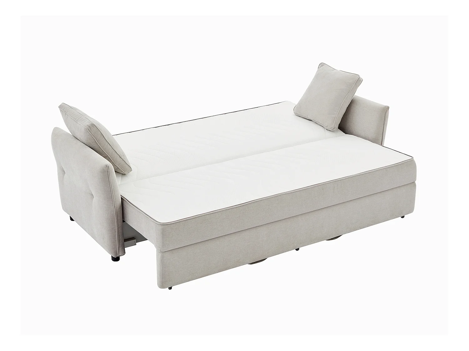 Divano letto 3 posti con seduta memory foam in Tessuto Beige - SITALA