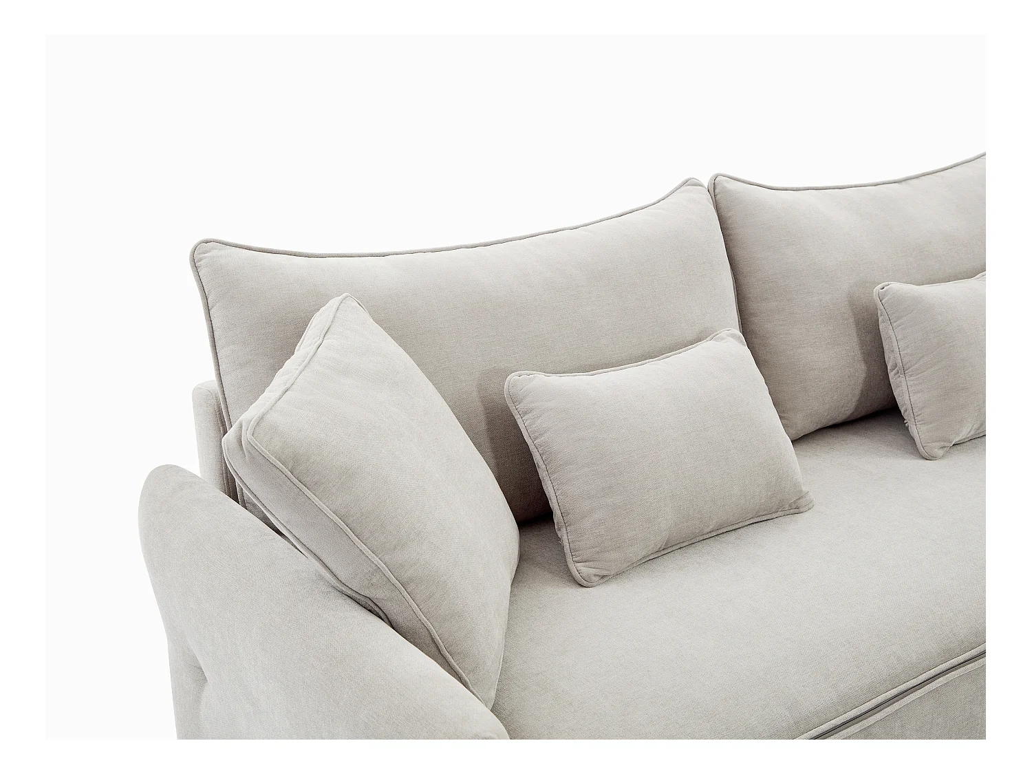 Divano letto 3 posti con seduta memory foam in Tessuto Beige - SITALA