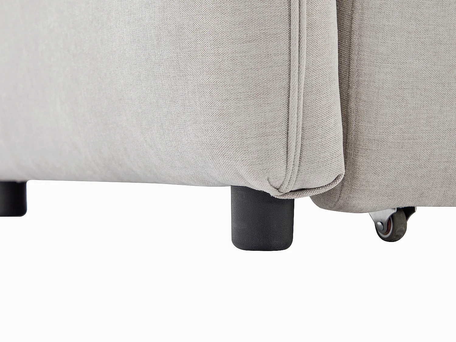 Sofa mit Schlaffunktion 3-Sitzer - Sitzfläche mit Memory Schaum - Stoff - Beige - SITALA