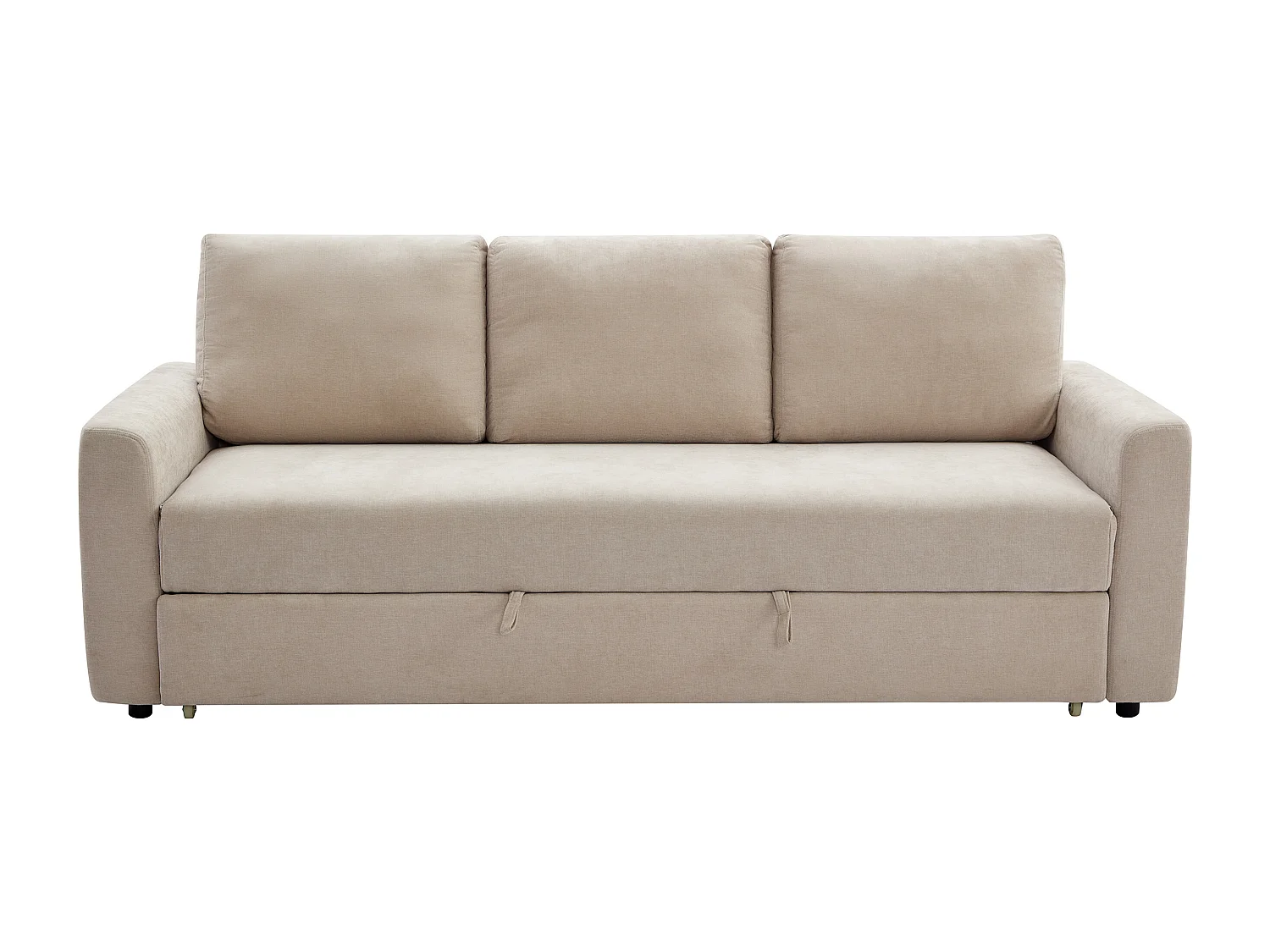 Canapé 3 places convertible en tissu beige avec assise à mémoire de forme ARCATA