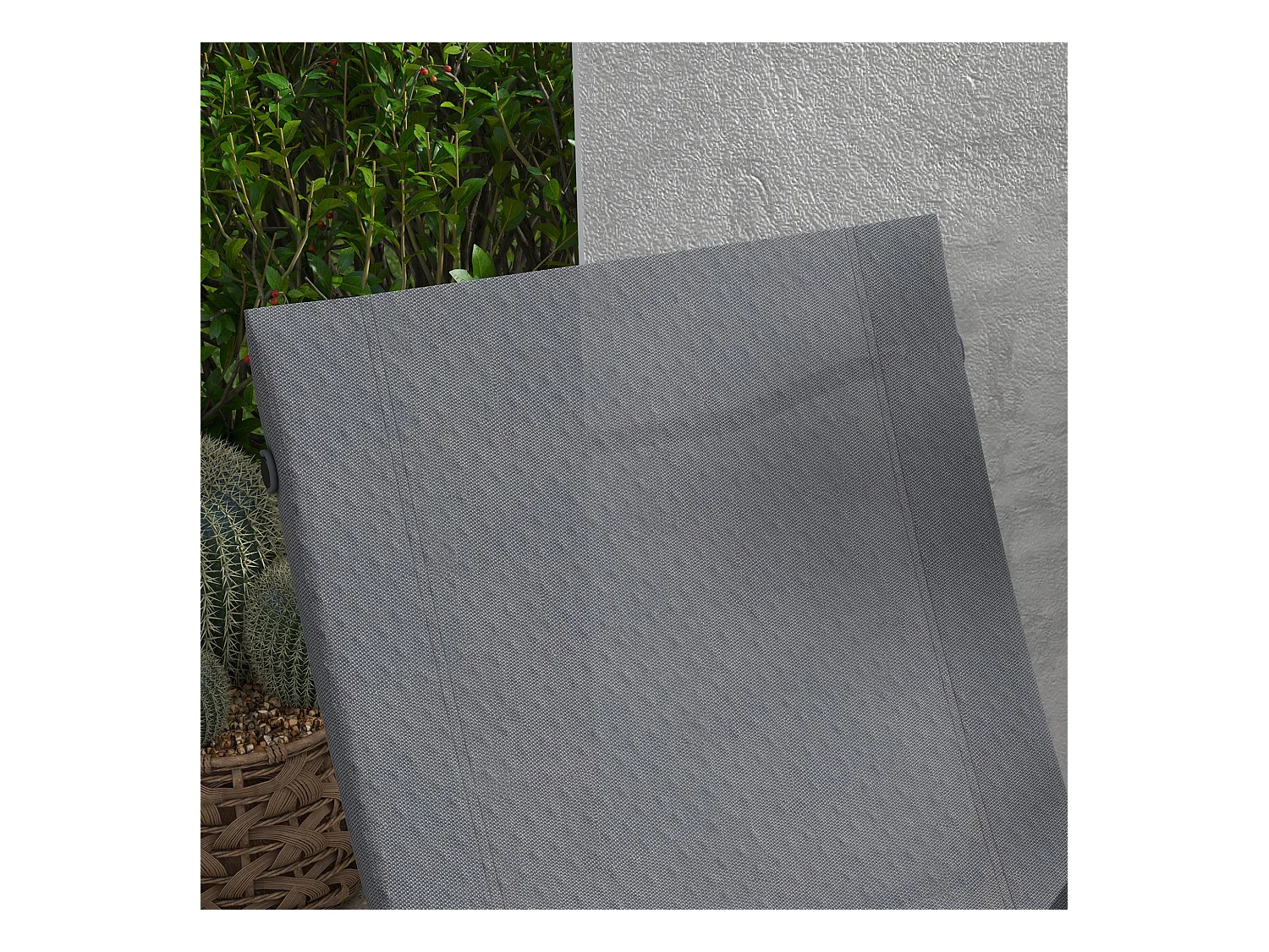 Ensemble fauteuil relax de jardin avec repose-pied métal noir tissu mesh gris