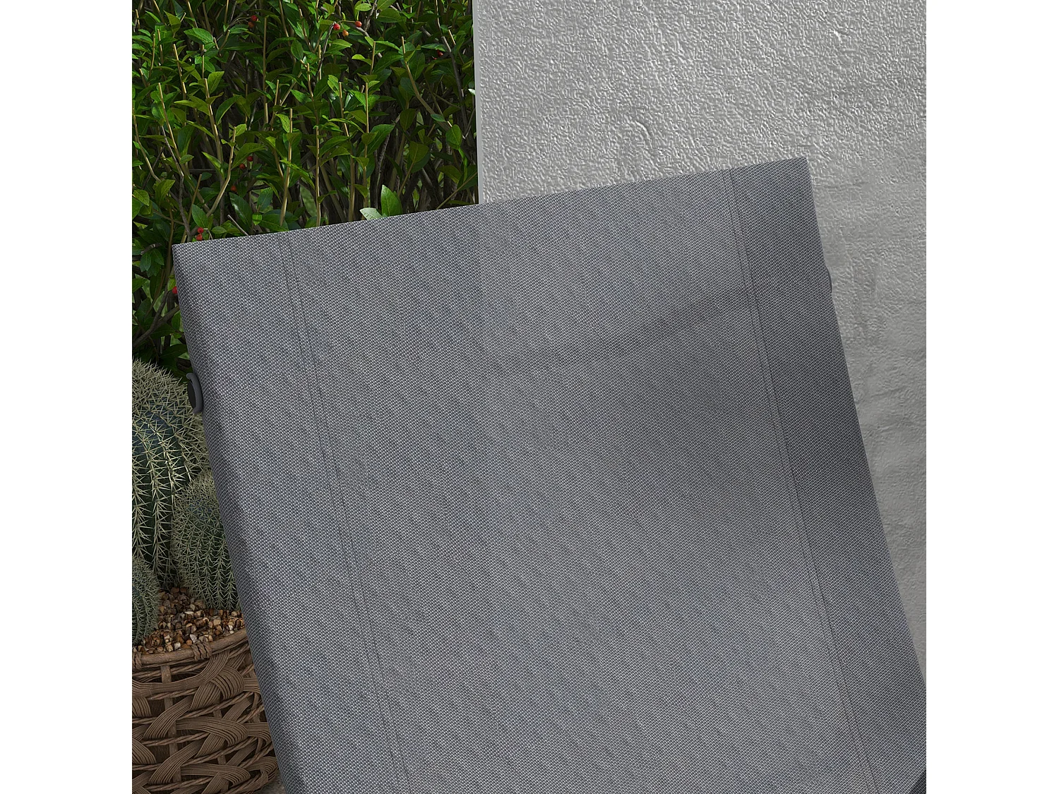 Ensemble fauteuil relax de jardin avec repose-pied métal noir tissu mesh gris