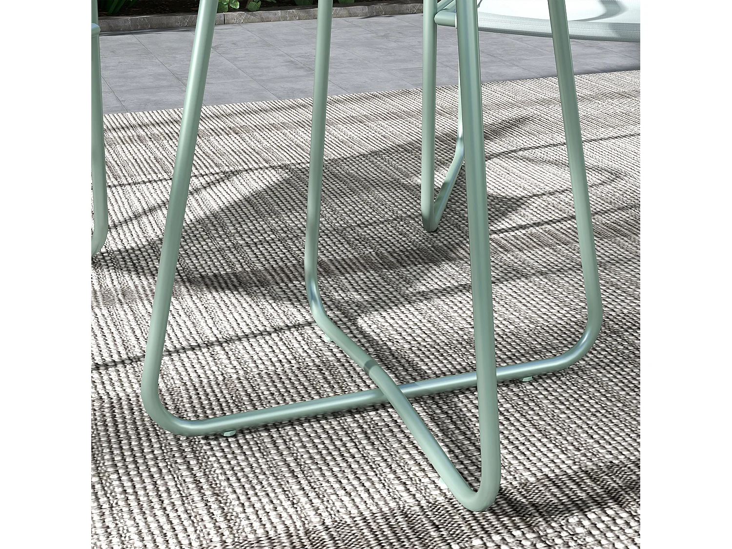 Ensemble salon de jardin 3 pcs 2 fauteuils et table ronde vert