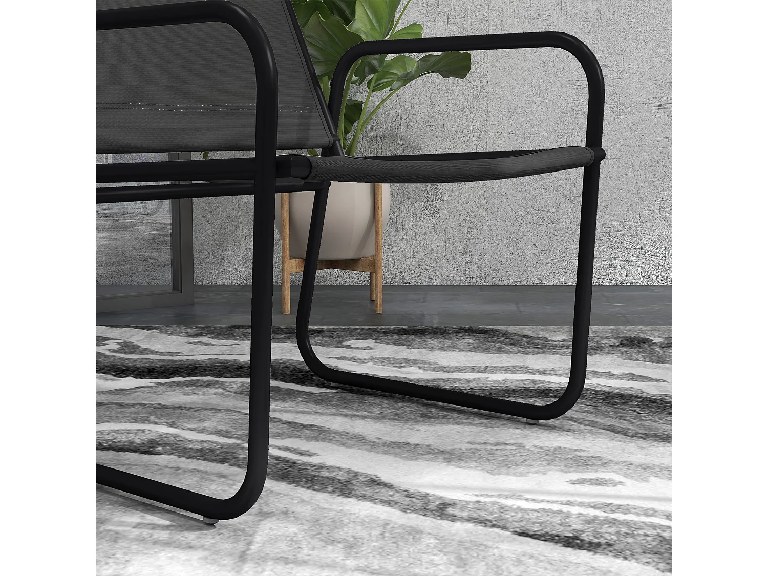 Ensemble salon de jardin 3 pcs 2 fauteuils et table ronde gris