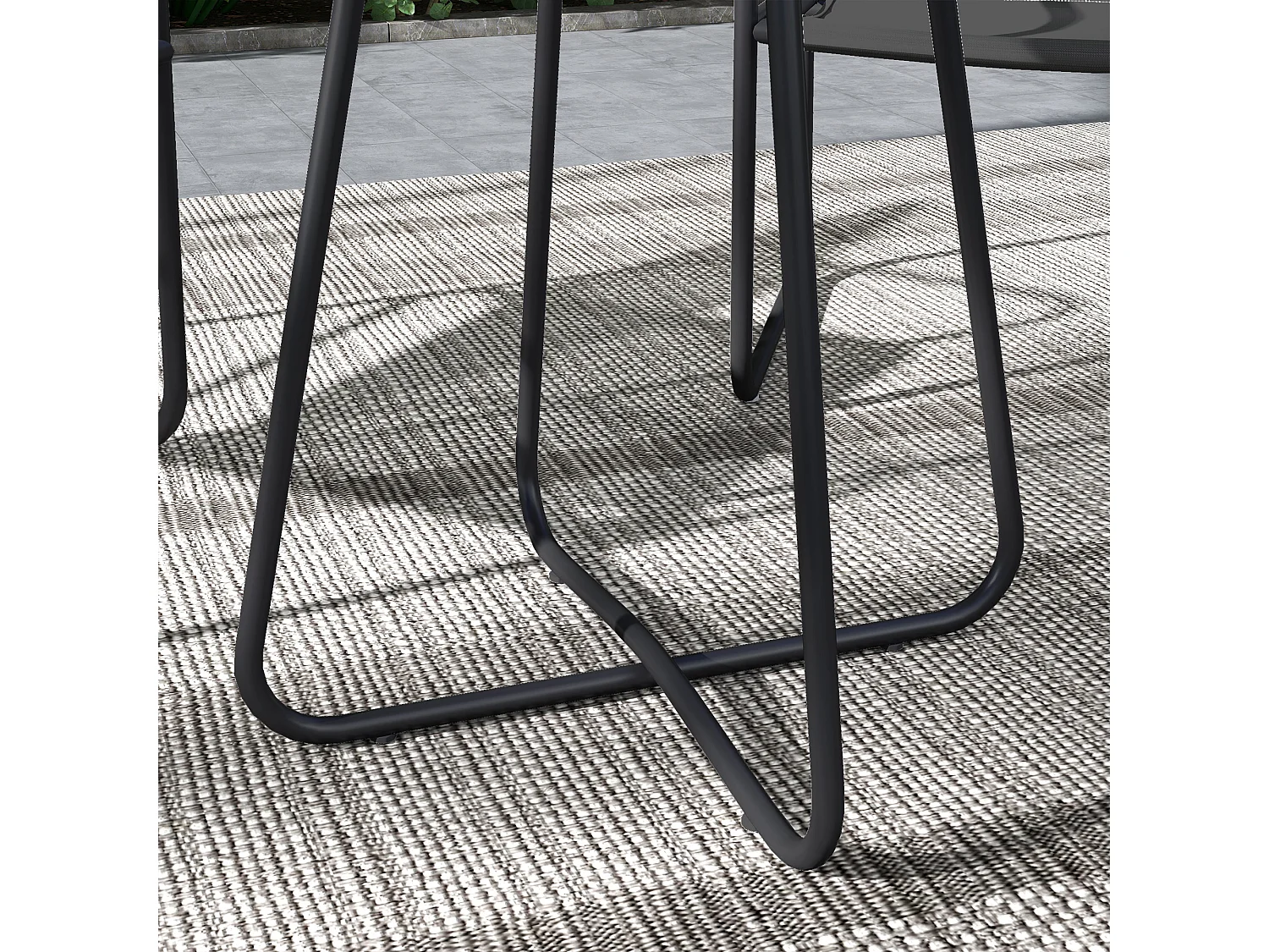 Ensemble salon de jardin 3 pcs 2 fauteuils et table ronde gris