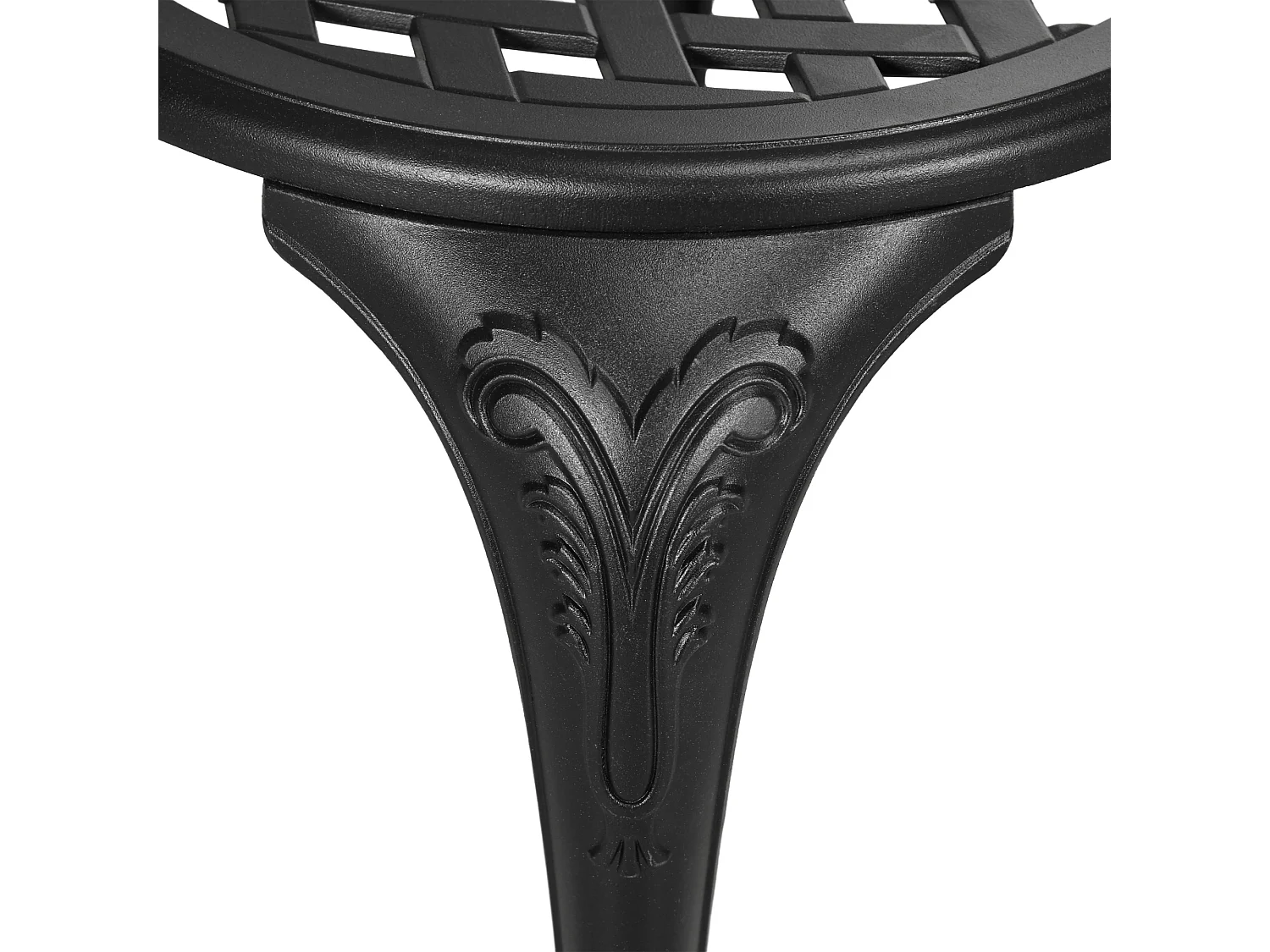 Ensemble salon de jardin 2 places avec table ronde style rétro fonte alu noir