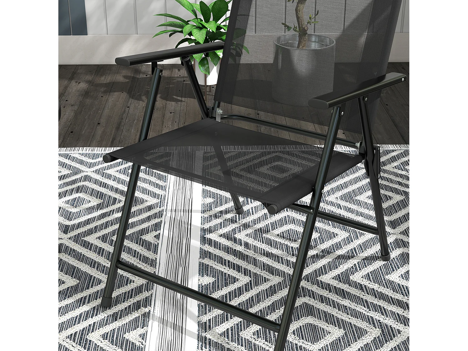 Ensemble bistro de jardin 3 pièces chaises pliables table basse