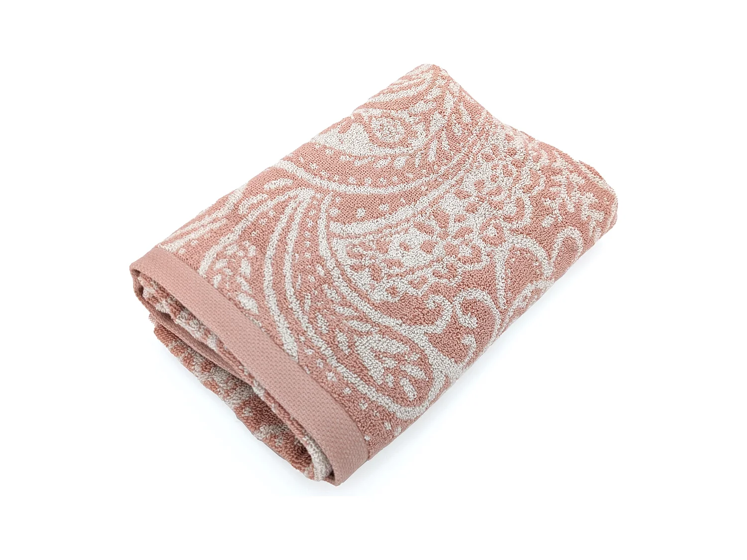 Serviette de toilette coton 50x100 cm motif mandala collection PLENTY rose