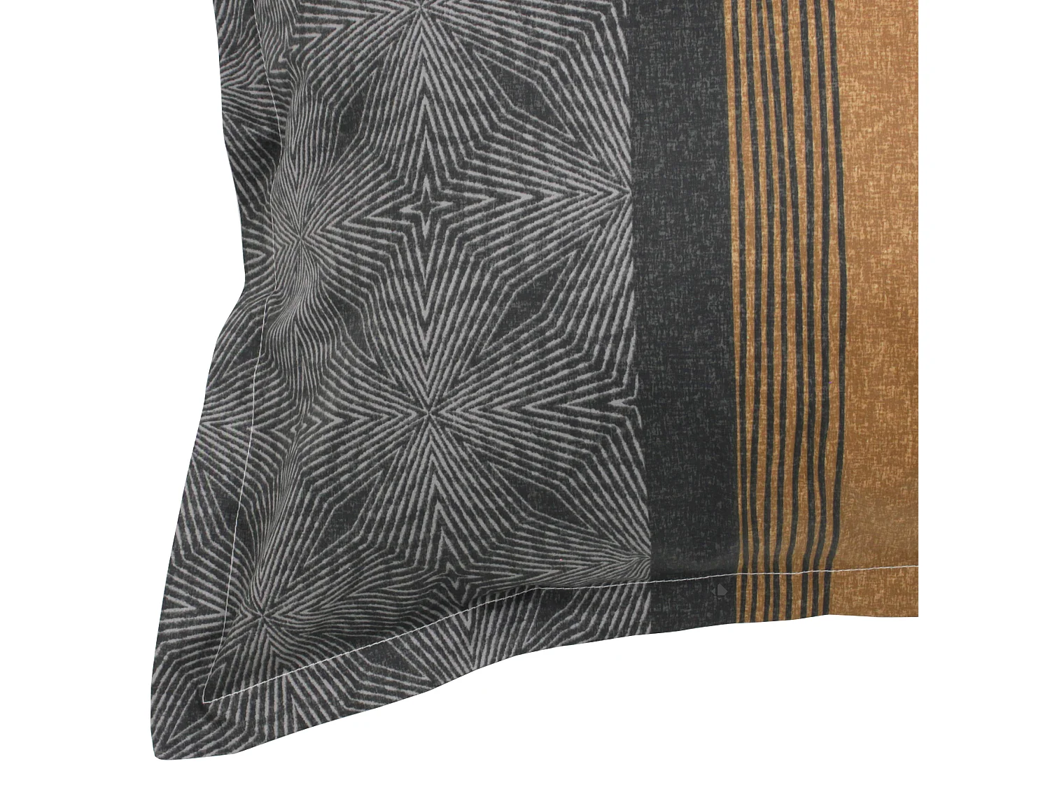 Parure de lit 260x240 cm 50x70 cm en satin de coton TIAGO noir