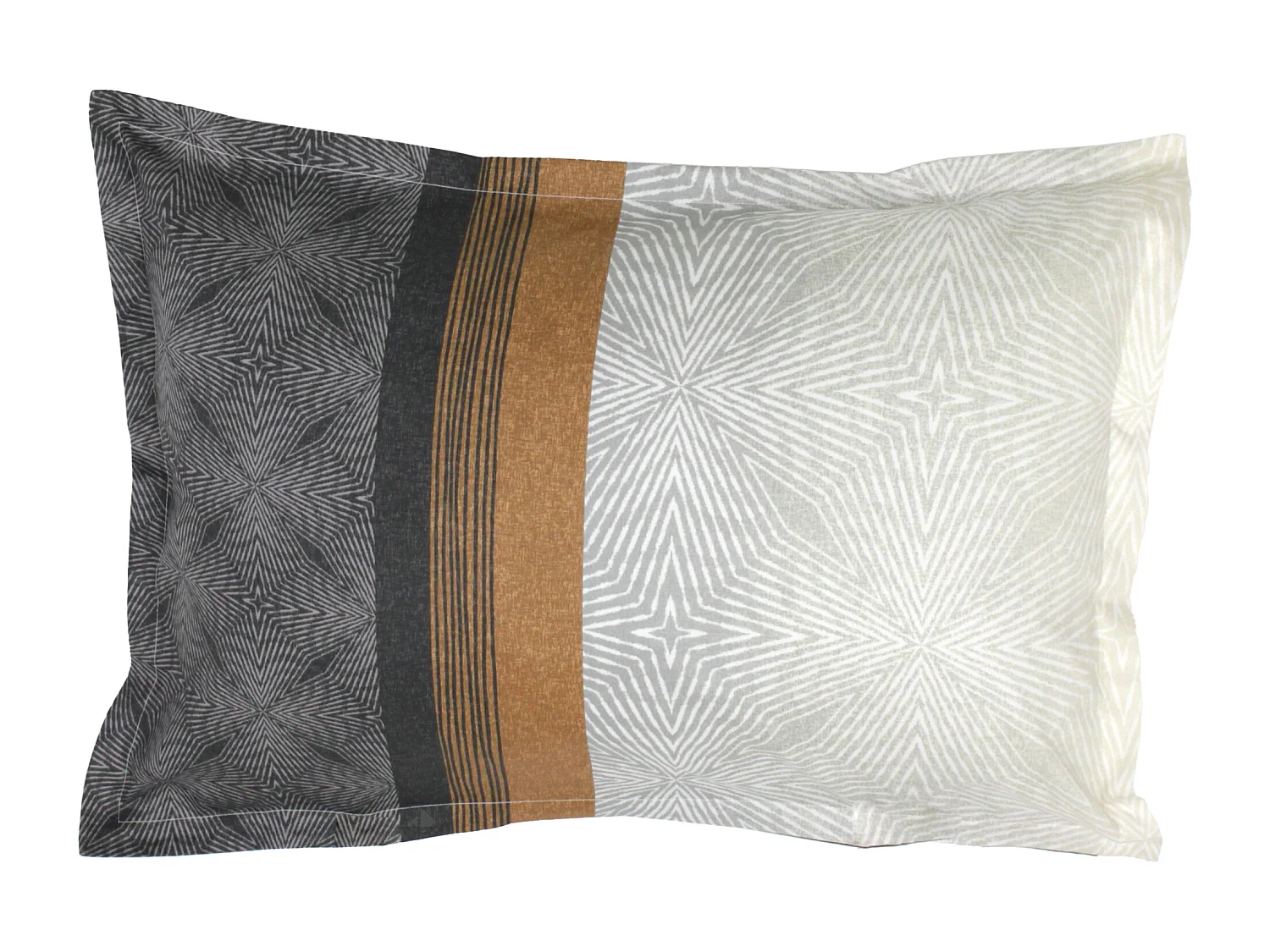 Parure de lit 260x240 cm 50x70 cm en satin de coton TIAGO noir
