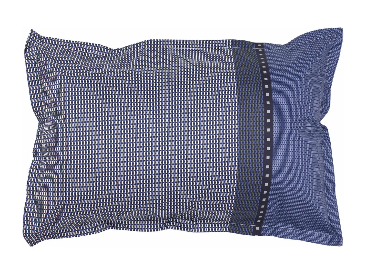 Parure de lit 240x220 cm 50x70 cm en satin de coton ENZO bleu