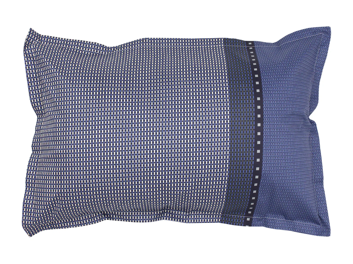 Parure de lit 240x220 cm 50x70 cm en satin de coton ENZO bleu