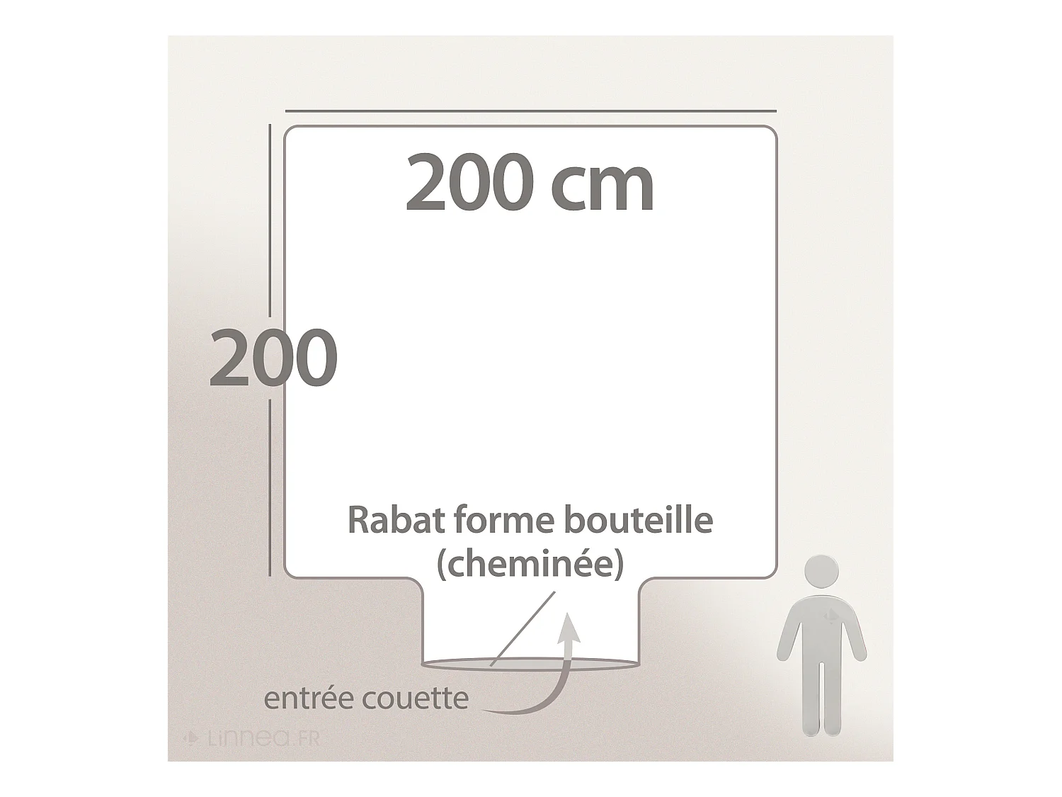 Parure de lit 200x200 cm 50x70 cm satin CAYENNE beige Ficelle 3 pièces