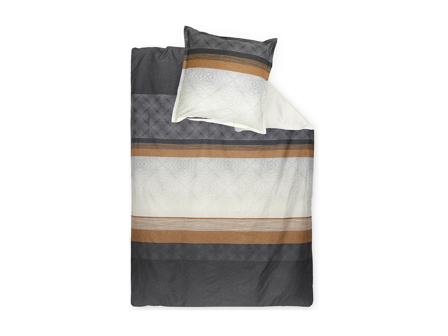 Parure de lit 140x200 cm 50x70 cm en satin de coton TIAGO noir