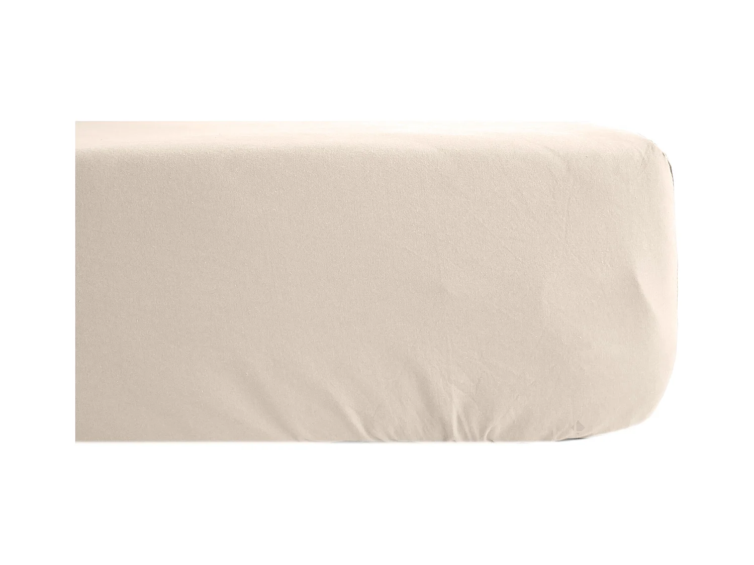 Drap housse uni 160x200 cm percale MANOIR blanc Naturel bonnet 40