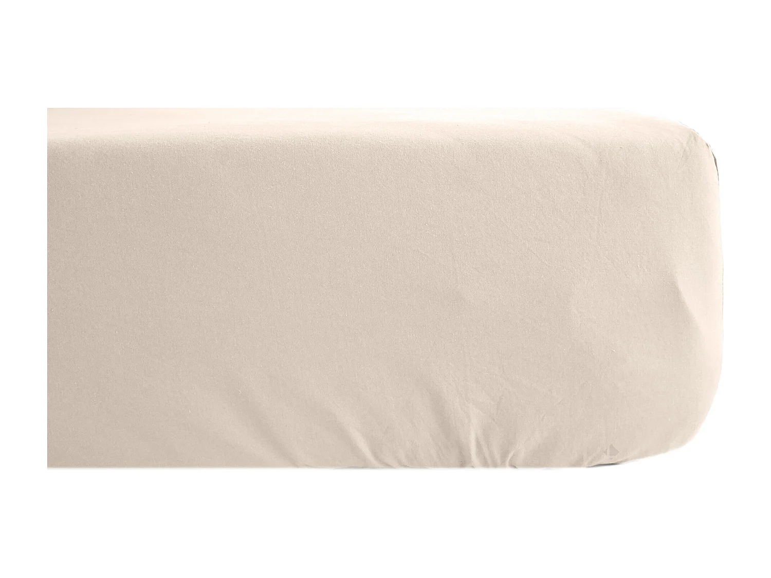 Drap housse uni 160x200 cm bonnet 40 cm percale de coton MANOIR blanc Naturel