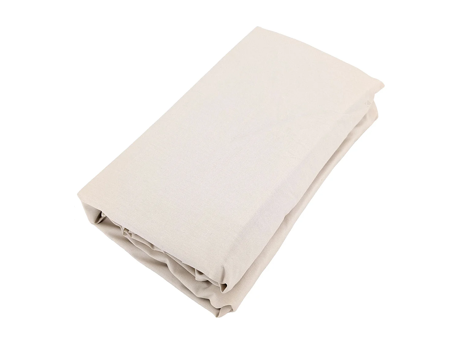 Drap housse uni 160x200 cm bonnet 40 cm percale de coton MANOIR blanc Naturel