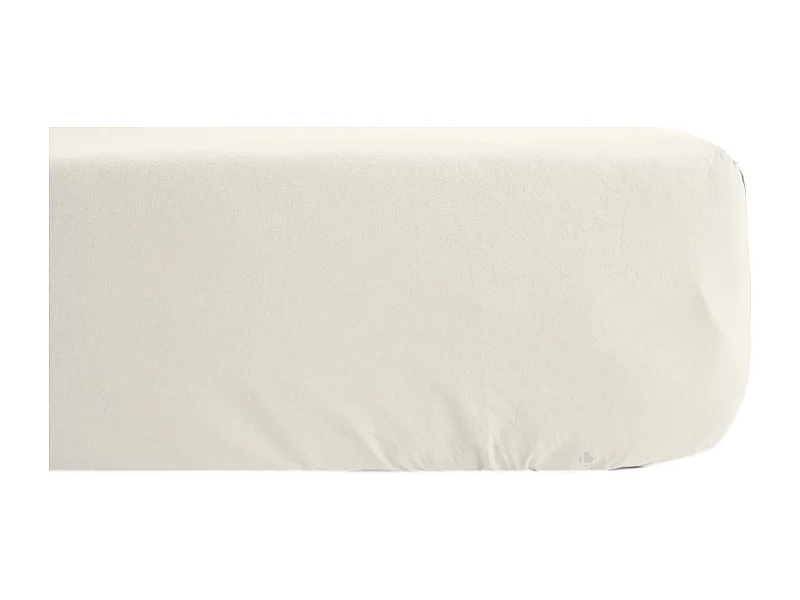 Drap housse uni 180x200 cm percale de coton MANOIR Ivoire bonnet 35