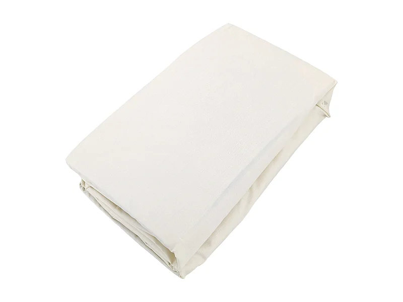 Drap housse uni 180x200 cm bonnet 35 cm percale de coton MANOIR Ivoire