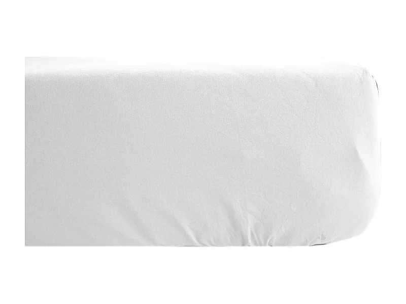Drap housse uni 180x200 cm percale de coton MANOIR gris Perle bonnet 40