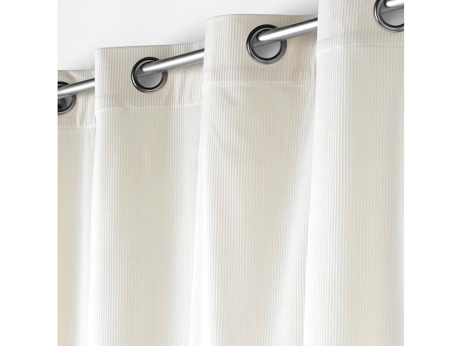 Rideau a oeillets velours 140 x 260 cm Cottele creme