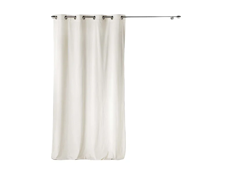 Rideau a oeillets velours 140 x 260 cm Cottele creme