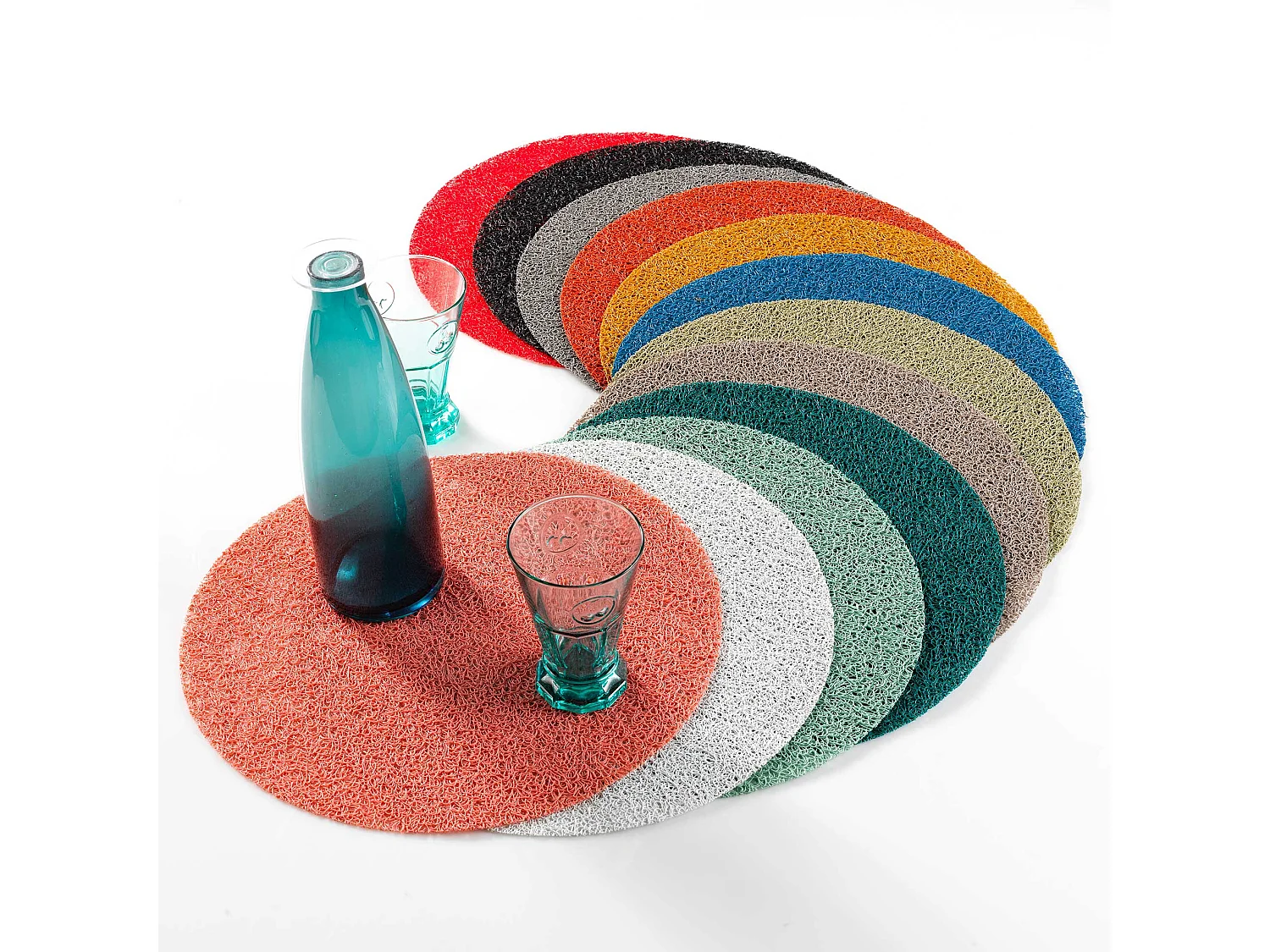 Set de table rond 38 cm pvc tortilla indigo