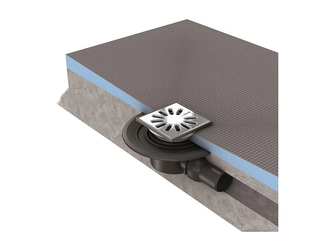 Receveur de douche à carreler 160 x 100 WEDI Fundo Primo rectangle écoulement excentré