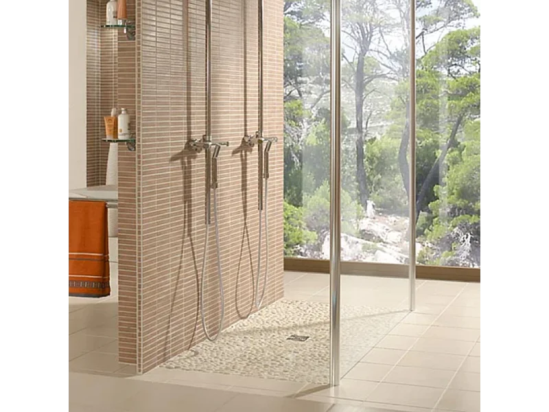 Receveur de douche à carreler 150 x 100 WEDI Fundo Primo écoulement centré + bonde horizontale + kit d'étanchéité + colle 320