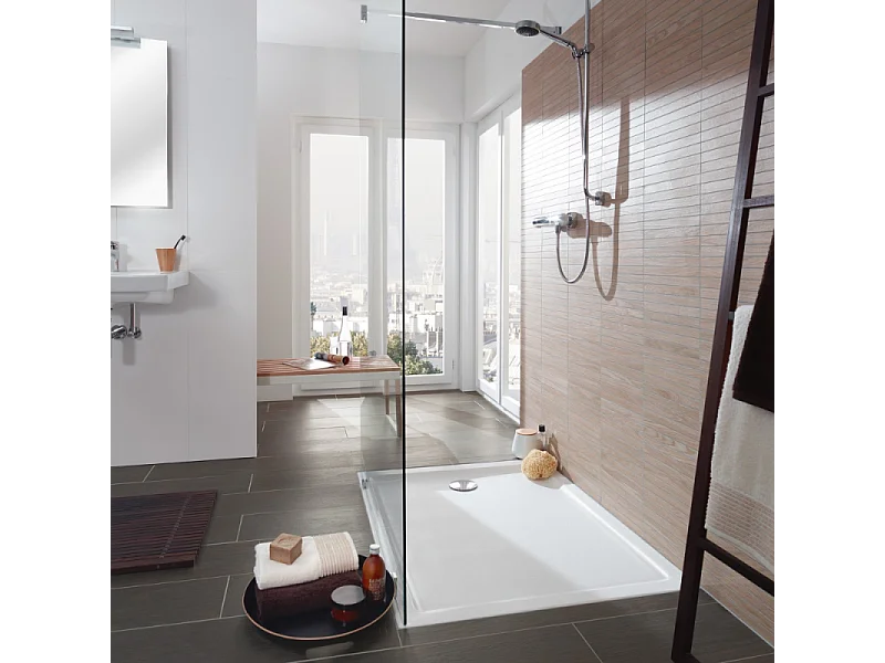 Receveur de douche antidérapant 100 x 80 VILLEROY ET BOCH O.Novo Plus céramique blanc