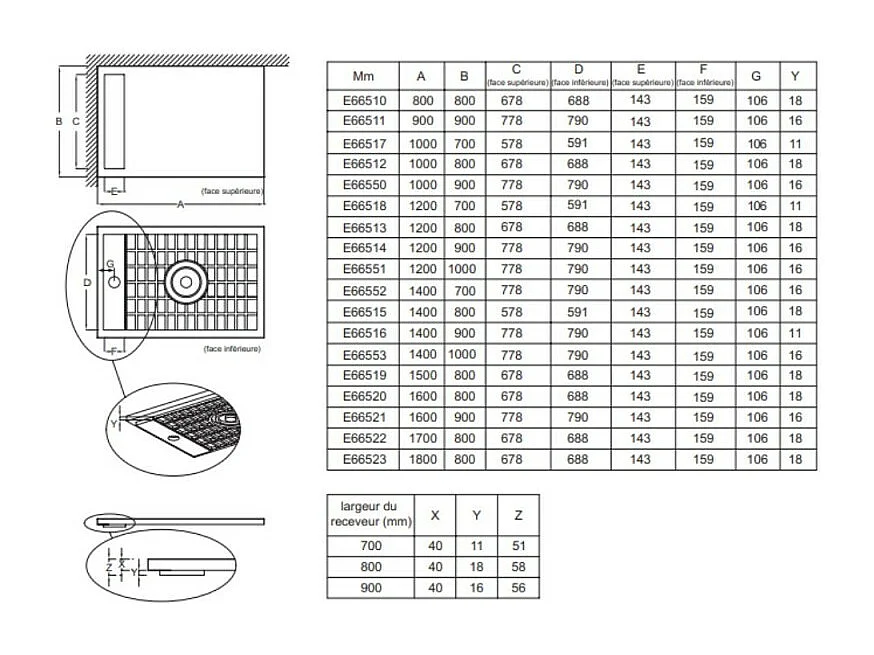 Receveur de douche antidérapant 160 x 90 JACOB DELAFON Flight Neus rectangle blanc