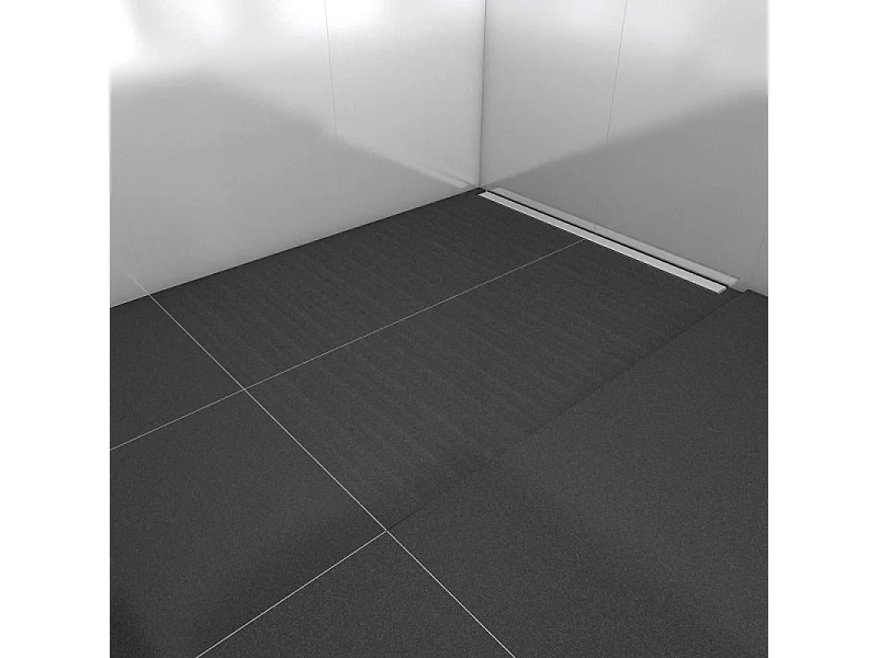 Receveur a carreler 120 x 90 cm Wedi Fundo Plano Linea - écoulement linéaire sortie sur le petit coté