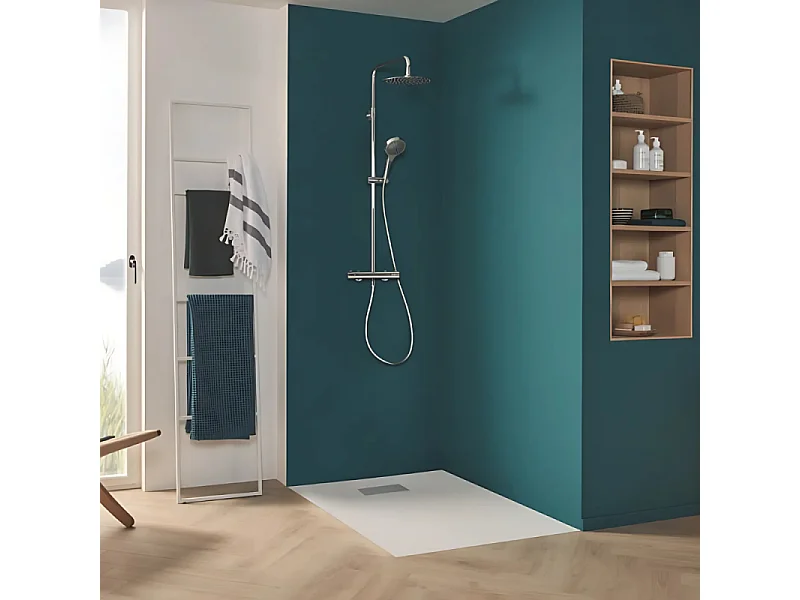 Receveur de douche zéro ressaut 140 x 90 VILLEROY ET BOCH Le Valence céramique avec cache bonde