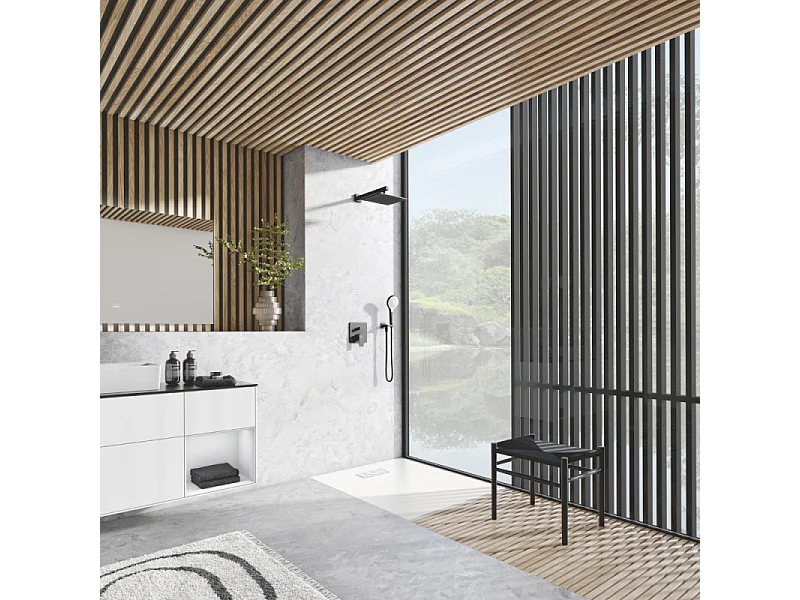 Receveur de douche zéro ressaut 140 x 90 VILLEROY ET BOCH Le Valence céramique avec cache bonde