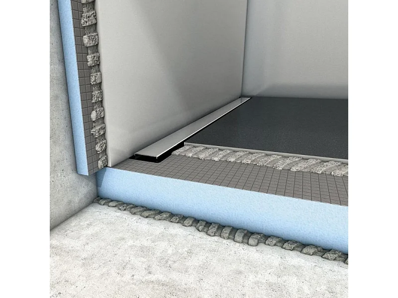 Receveur à carreler 140 x 90 cm Wedi Fundo Riolito Neo + barrette + bonde horizontale + kit d'étanchéité et colle 320