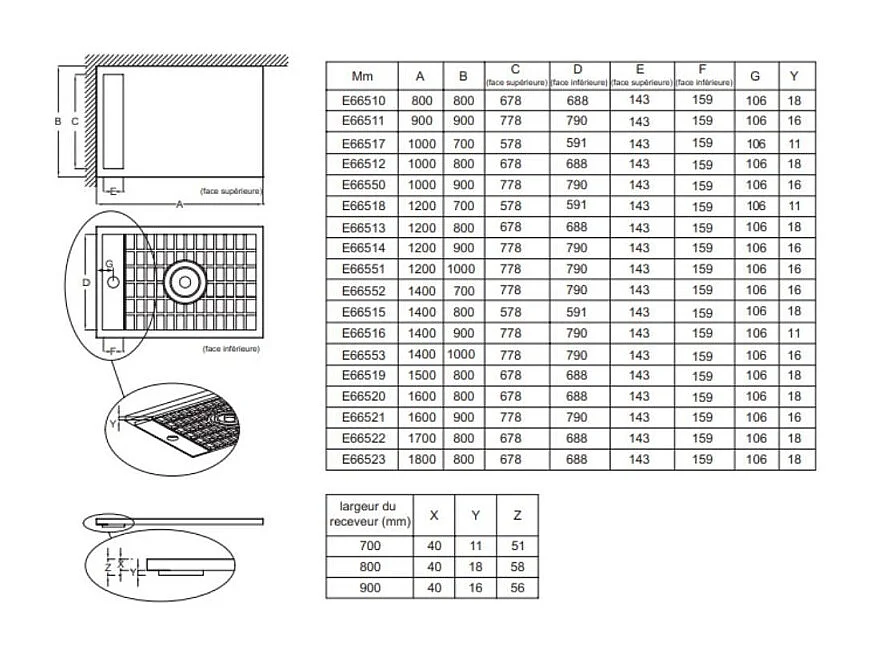 Receveur de douche antidérapant 100 x 80 JACOB DELAFON Flight Neus rectangle blanc