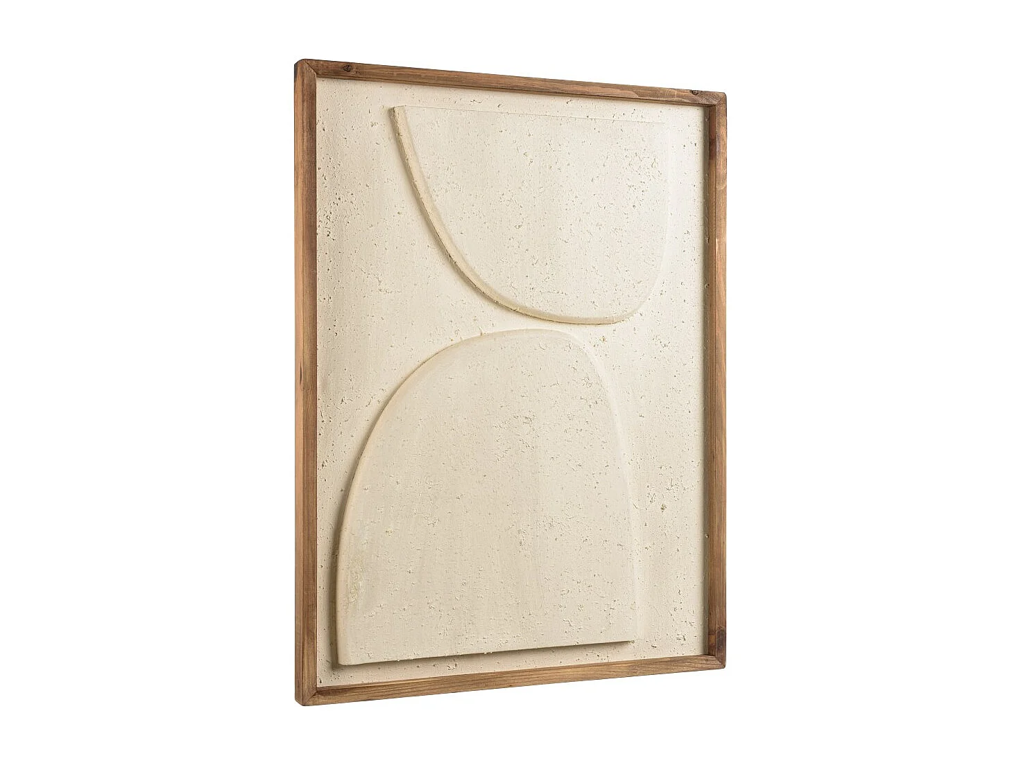 SANDY - Décoration murale 62x82cm formes en bois de Pin recyclé blanc